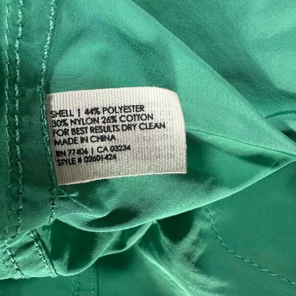 Club Monaco Jacket Womens  Medium Green Zip Up Hooded Pockets Windbreaker Rain - Picture 7 of 9